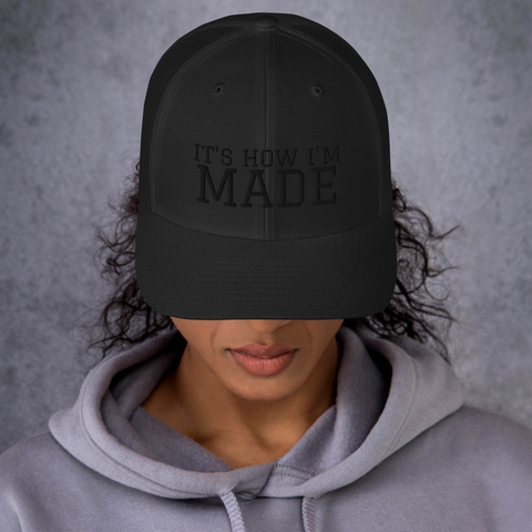 MADE Tagline Black Trucker Cap